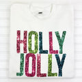 Holly Jolly Faux Sequins Sweatshirt T-Shirts, Hoodie | PureTeeCo.com