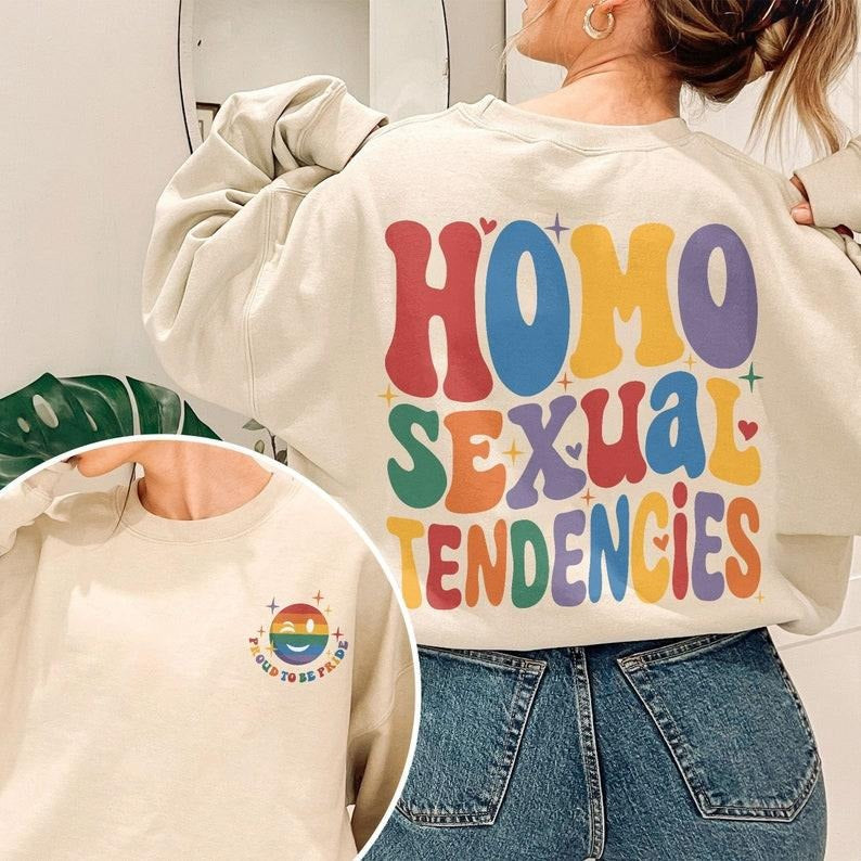 Homosexual Tendencies Sweatshirt, LGBT Pride Month Crewneck, Protect Queer Youth Shirt, Funny Gay Pride Shirt, Lesbian...
