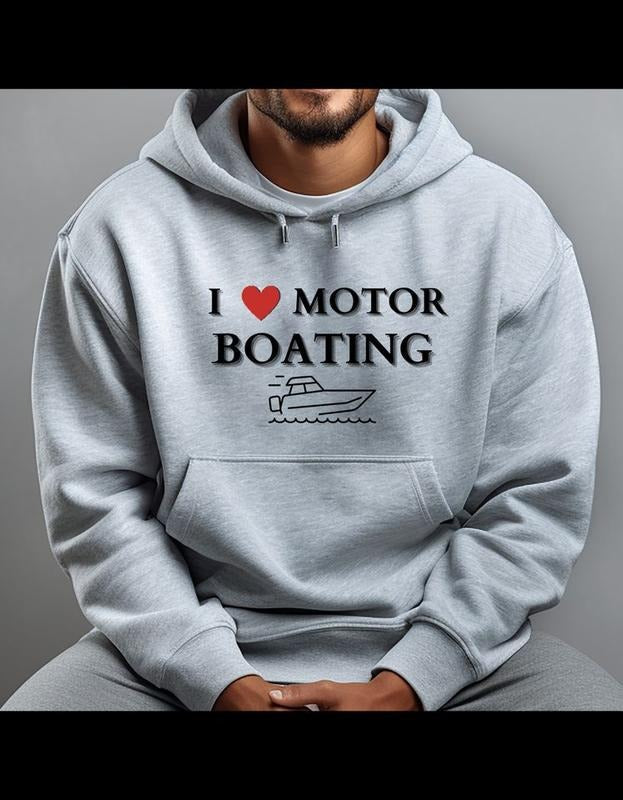 Hoodie, I LOVE MOTOR BOATINGstyle{n002}2 T-Shirts, Sweatshirt | PureTeeCo.com