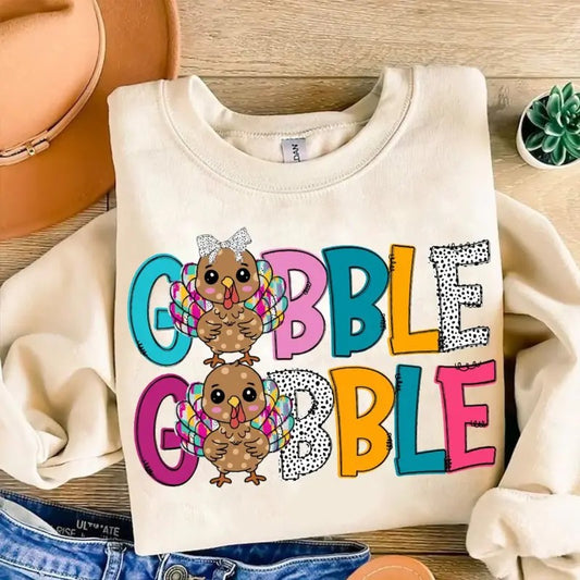Thanksgiving Gobble Shirt/Sweatshirt/Hoodie, Retro Crewneck, Gift For Thanksgivings, Cotton