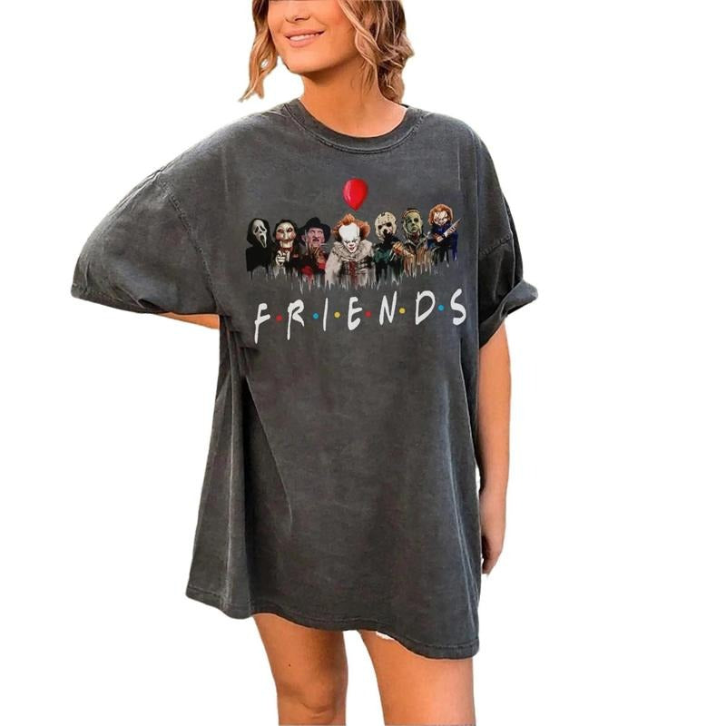 Horror Characters Friends SweatShirt, Friends Halloween Tee, Halloween Shirt, Horror Characters Friends Sweatshirt,...
