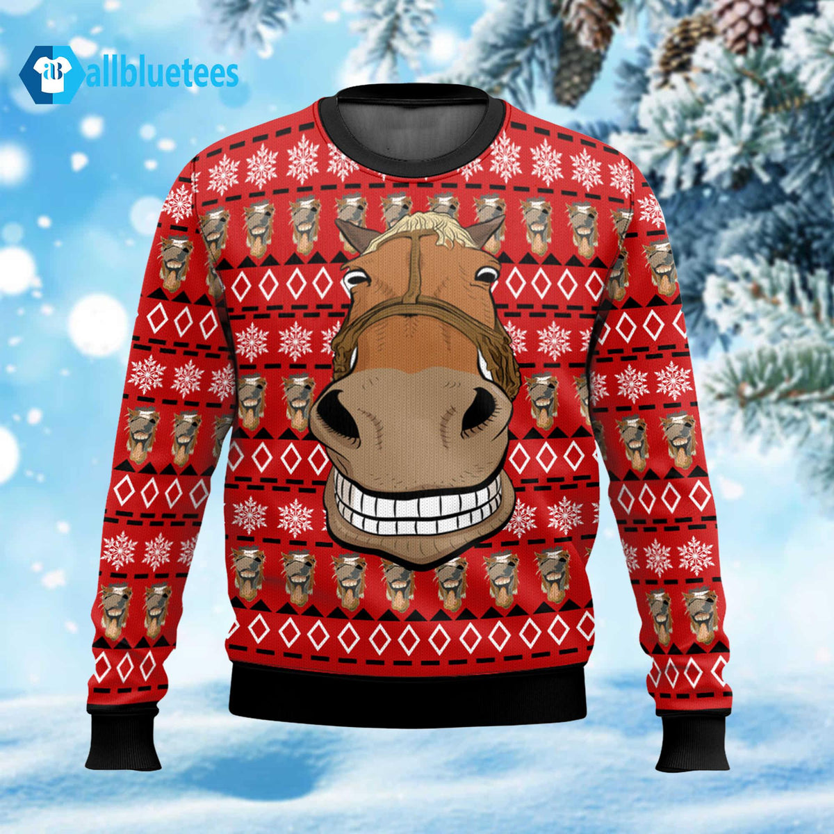 Horse Smile Christmas Ugly Sweater