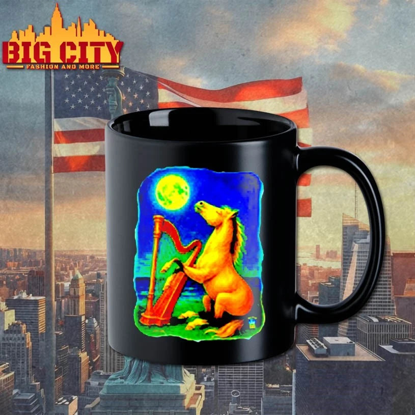 Horse lovers hoodie music fantasy art with harp shirt