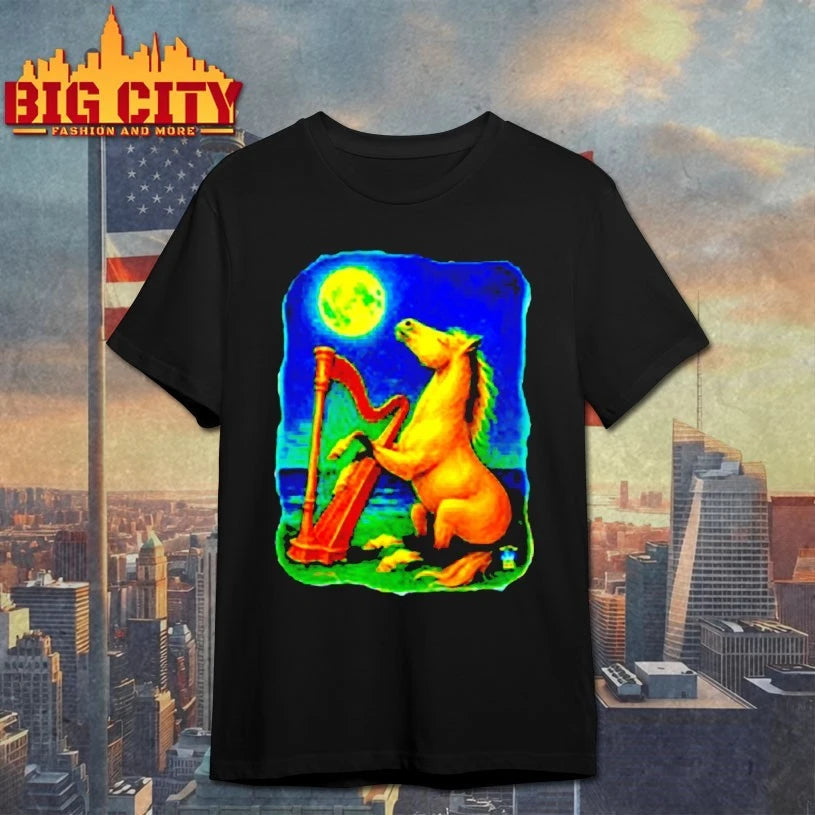 Horse lovers hoodie music fantasy art with harp shirt