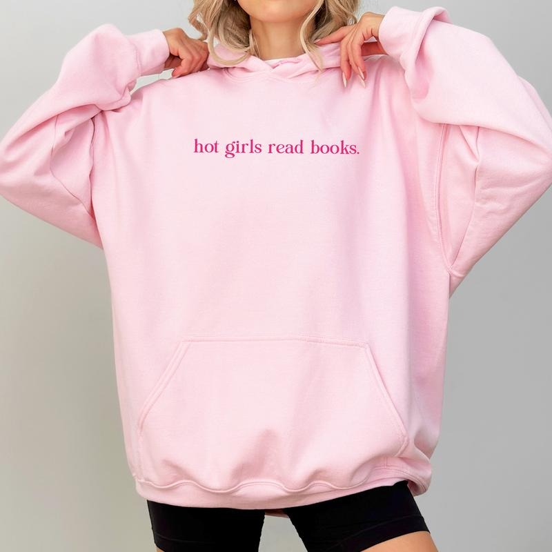 Hot Girls Read Books Hoodie, Bookish Pullovers, Bookworm Hoodies for Women, Reading Tops for Girls, Book Lover Gift...