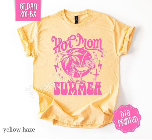 Hot Mom Summer Pink Gildan Tshirt , Summer Tee, Cute Women's Shirt, Gift For Her