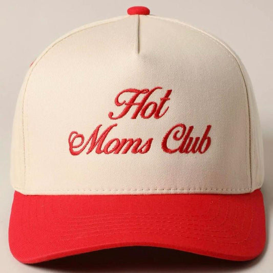 Hot Moms Club Trucker Hat, Hot Moms Club Embroidered Trucker Hat, Hot Moms Club Hat, Mom Embroidered Hat