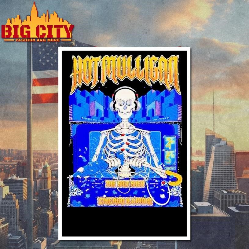 Hot Mulligan Chicago Illinois Shows At The Salt Shed On December 4 And 5 2025 Skeleton Shirt