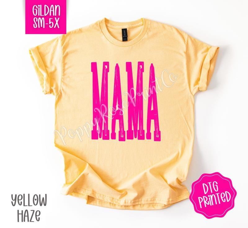Hot Pink Mama Gildan Shirt, Cute Mom Tshirt, Trendy Oversized Tee, Gift for Her Hoodie, Sweatshirt | PureTeeCo.com