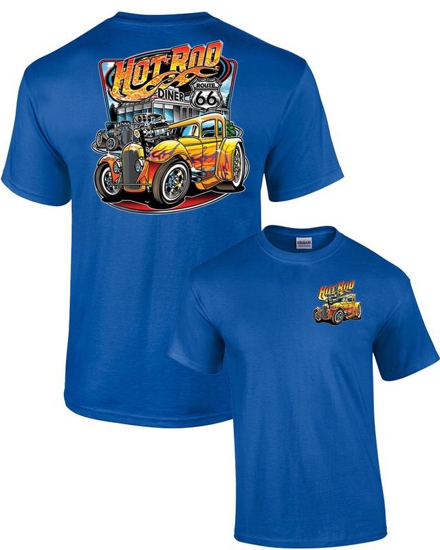 Hot Rod Diner Muscle Car Adult Tee Shirt Black Hoodie, Sweatshirt | PureTeeCo.com