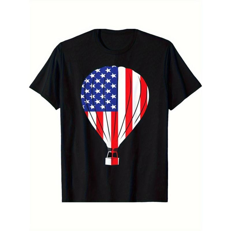 Hot air balloon American flag American in my heart | Pilot T-shirt Made in USA Hoodie, Sweatshirt | PureTeeCo.com