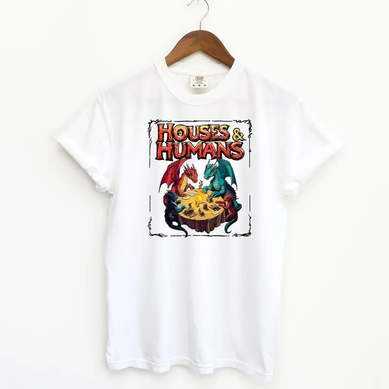 Houses and Humans Tshirt, DnD Comfort Colors Shirt, Funny Dungeons and Dragons Meme Tshirt Hoodie, Sweatshirt | PureTeeCo.com