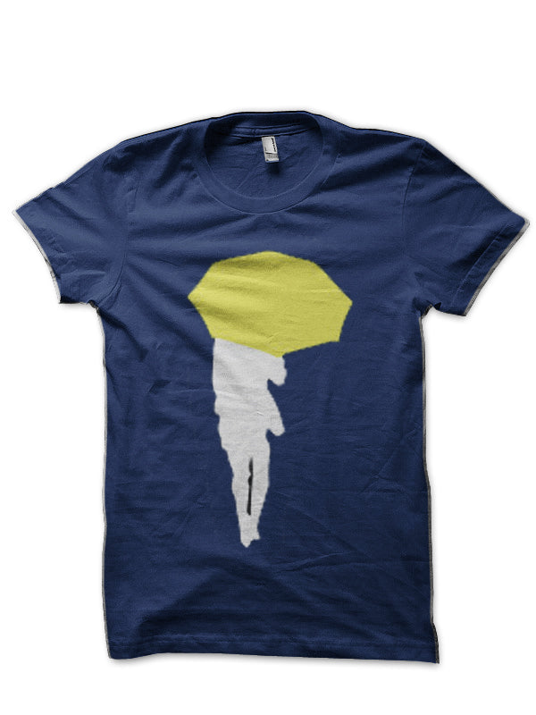 Yellow Umbrella Navy Blue T-Shirt Hoodie, Sweatshirt | PureTeeCo.com