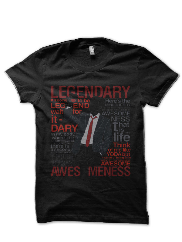 Legendary T-Shirt of Awesomeness Black T-Shirt Hoodie, Sweatshirt | PureTeeCo.com