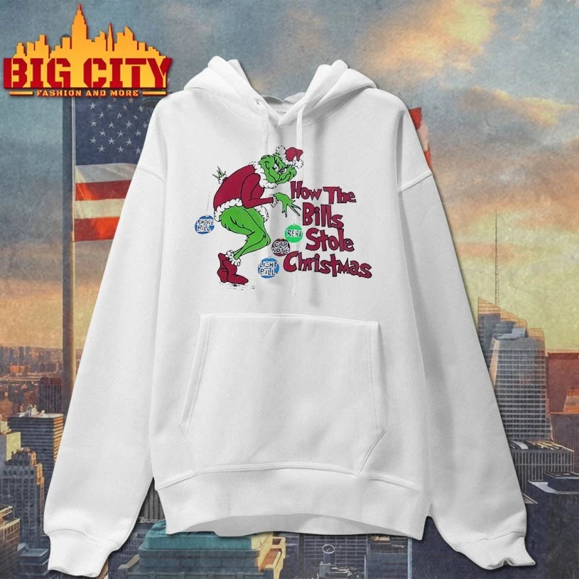 How The Bills Stole Christmas Phone Bill Light Bill Gar Note Rent shirt