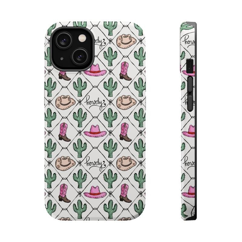 Howdy Phone Case, Pink Bows Phone Case Mag Safe Compatible, Magnetic Tough Cases T-Shirts, Hoodie, Sweatshirt | PureTeeCo.com