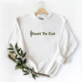 Hunt to eat Shirts Funny Graphic Tee Unisex Retro Mallard Sweatshirt Pullover, Hunting Season Cotton Fabric Hoodie