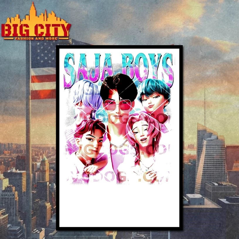 Huntrix Saja Boys Band Poster Kpop Demon Hunters shirt