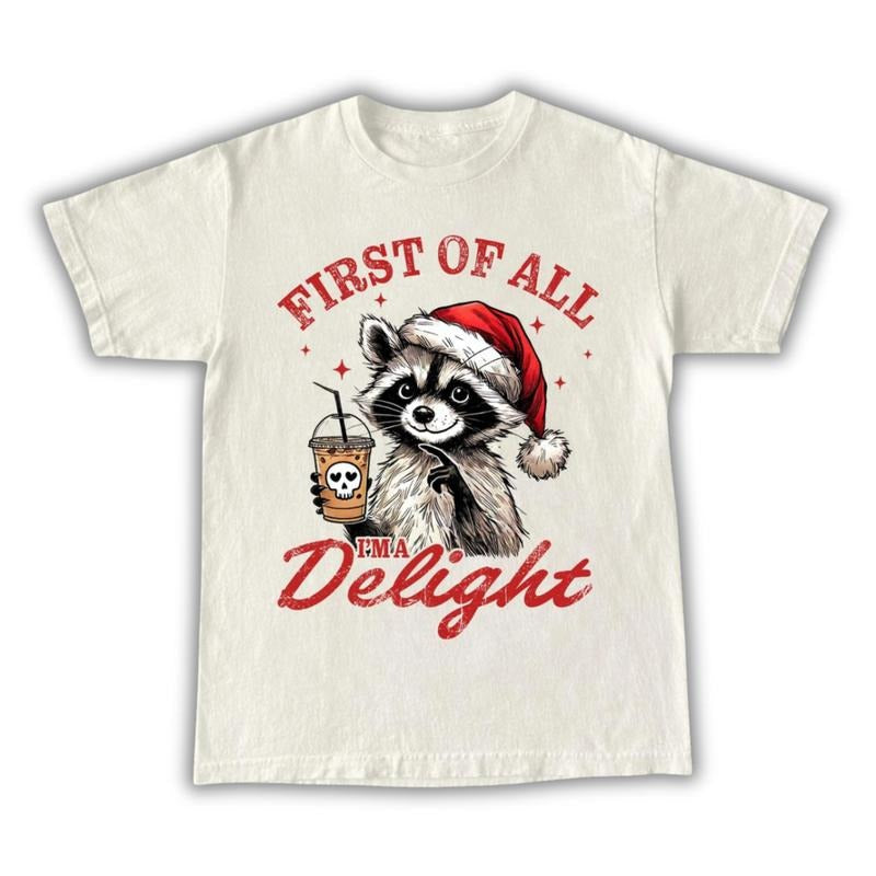 I Am A Delight Christmas Raccoon Shirt, Funny Christmas, Happy Holiday Christmas Shirt Hoodie, Sweatshirt | PureTeeCo.com
