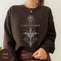 I Am No Man Eowyn LOTR Reading Fandom Sweatshirt, Fantasy Reader Booklover Hoodie, Mystical Feminist Quote Lord of The...
