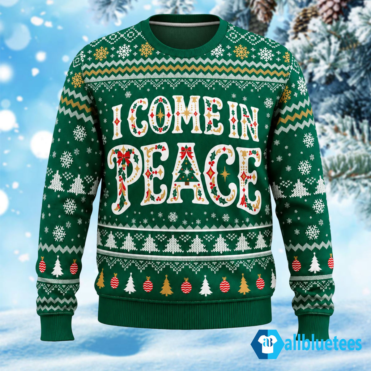 I Come In Peace Ugly Christmas Sweater