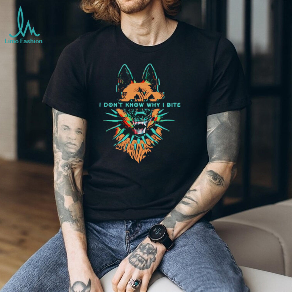 I Don’t Know Why I Bite Glitch Wolf shirt