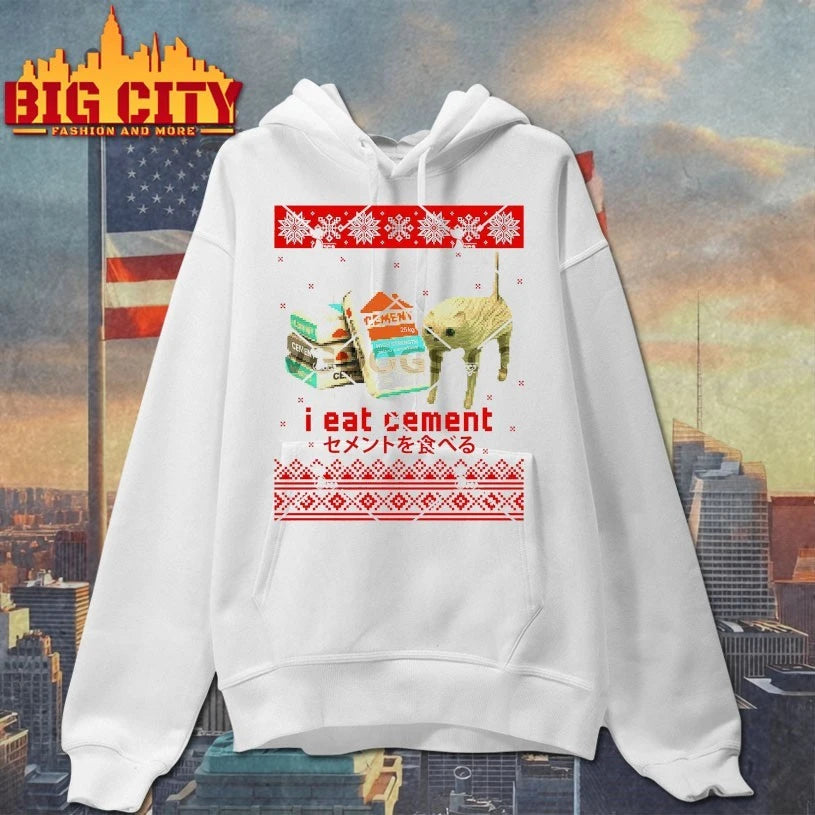 I Eat Cement Cat Funny Dank Cat Meme Ugly Christmas shirt