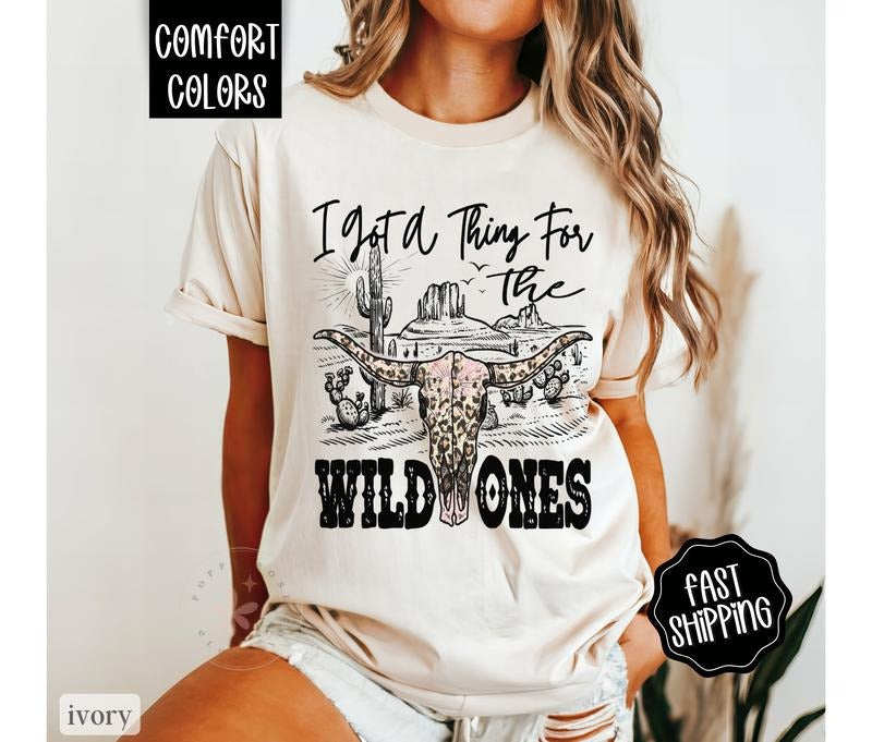 I Got A Thing For The Wild Ones Shirt Comfort Colors, Country Music Shirt, Oversized Graphic Tshirt, Vintage Tshirts...