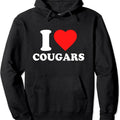 I Love Cougars / I Heart Cougars Pullover Hoodie | Unisex Hooded Sweatshirt T-Shirts | PureTeeCo.com