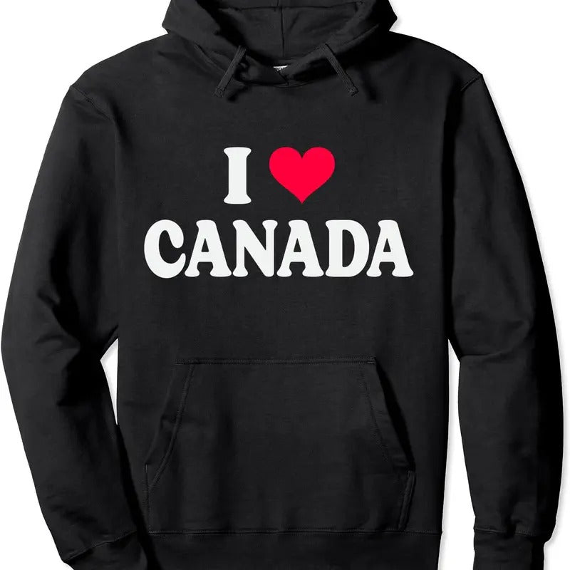 I Love Canada Pullover Hoodie | Unisex Hooded Sweatshirt T-Shirts | PureTeeCo.com