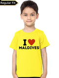 I Love Maldives Yellow T-Shirt Hoodie, Sweatshirt | PureTeeCo.com