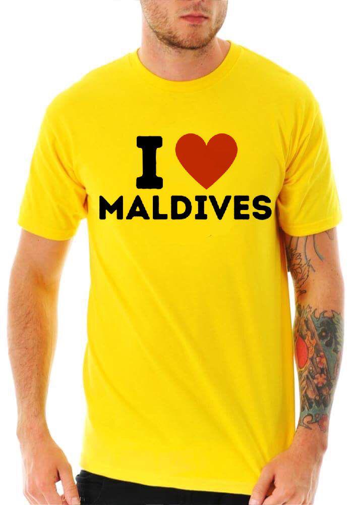 I Love Maldives Yellow T-Shirt Style001 Hoodie, Sweatshirt | PureTeeCo.com