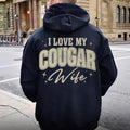 I Love My Cougar Wife Hoodies Gift for Husband, Cougar Girlfriend Hoodie, I Heart Being a Cougar, Valentine Gift for Him...