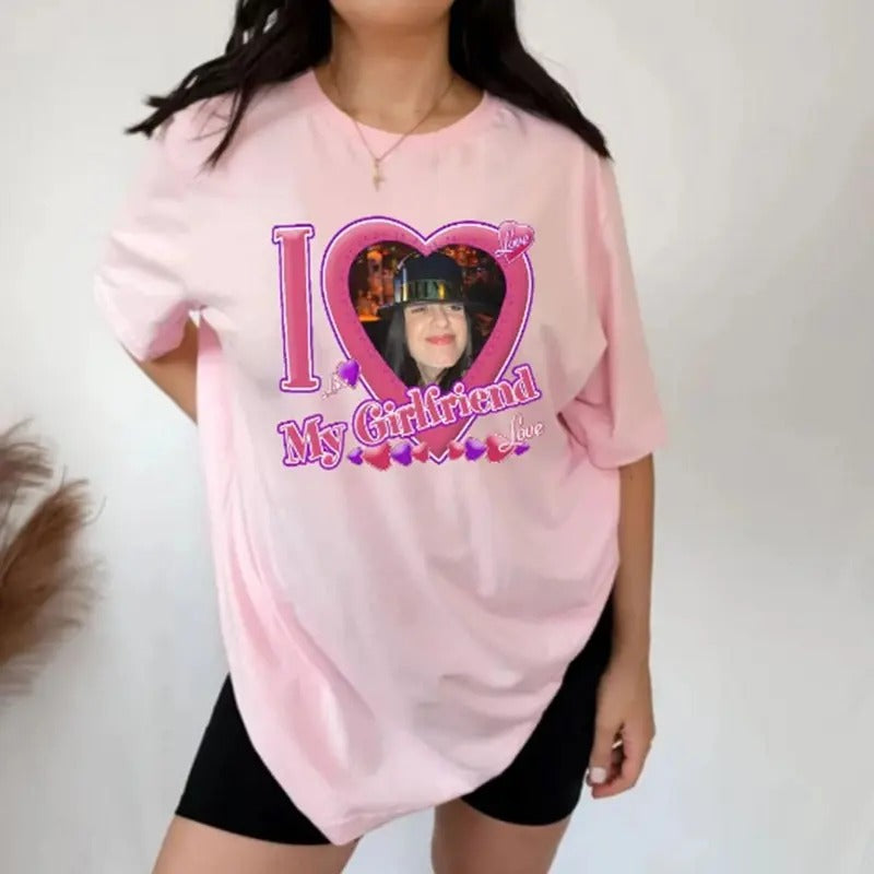 I Love My Girlfriend Custom Photo Shirt, Custom Bootleg Shirt, I Heart My Girlfriend Shirt, Boyfriends Shirt, HL17