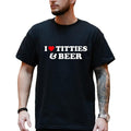 I Love T*s and Beer Shirt, Funny I Heart Beer T-Shirt for Men, Bold Drinking Humor Tee, Bar Party Cotton Graphic Top,...