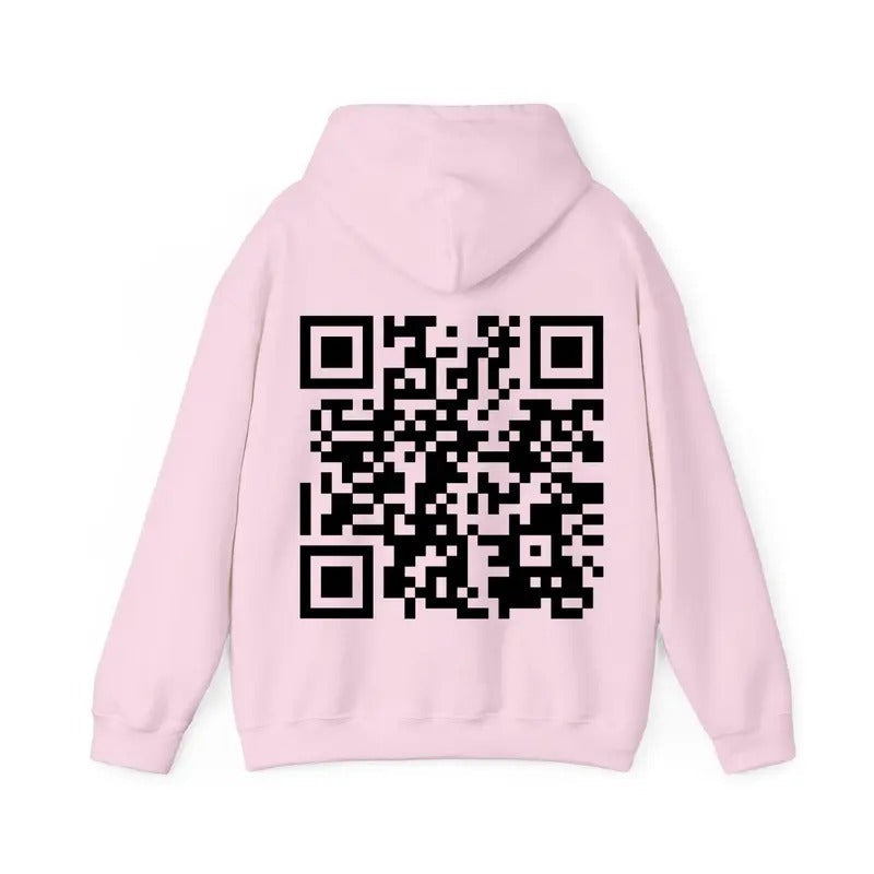 I Love You QR Code Back Side Hoodie, QR Code I Love You Valentine's Hoodie, Valentines Gifts, Gift For Her, Gift For Him,...