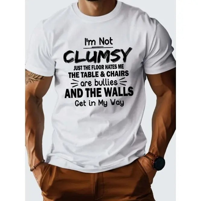 I M NOT CLUMSY Pure Cotton Men's Tshirt Comfort Fit, Made in USA Hoodie, Sweatshirt | PureTeeCo.com