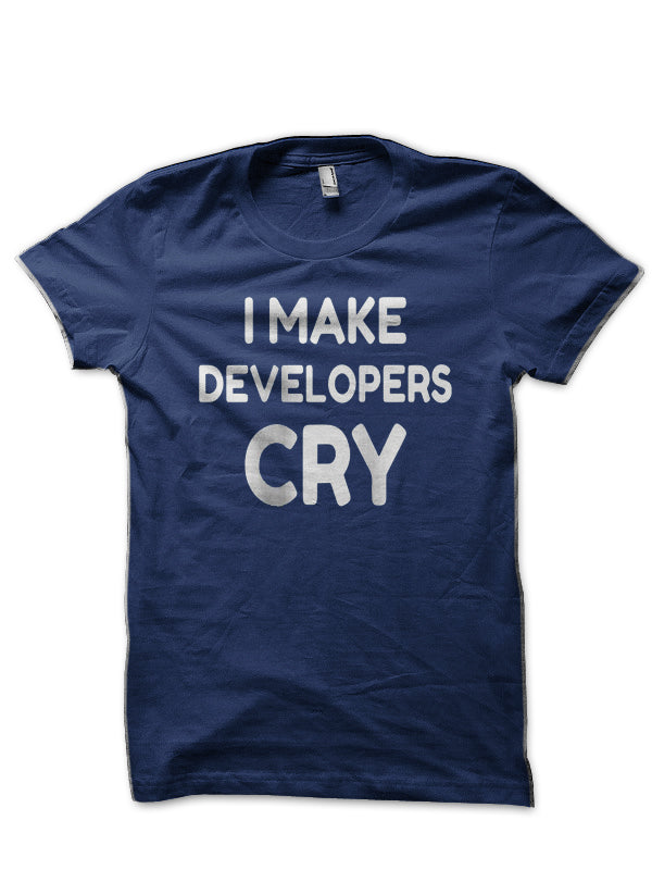 I Make Developer Cry Navy Blue T-Shirt Hoodie, Sweatshirt | PureTeeCo.com