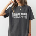 I Rescue Books Shirt, Book Lover Comfort Tee, Funny Reading T-Shirt, Librarian Shirt, Minimalist Book Tshirt, Gifts for...