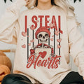 I Steal Hearts Skeleton Sweatshirt, Valentine Sweatshirt, Love Sweatshirt, Valentine Sweatshirt, Valentine day...