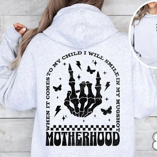 I Will Smile In My Mugshot Hoodie, Custom Mom Hoodie, Feral Mom Hoodie, Sarcastic Mom Hoodie, Funny Mom Gift, Motherhood Hoodie, Mothers Day