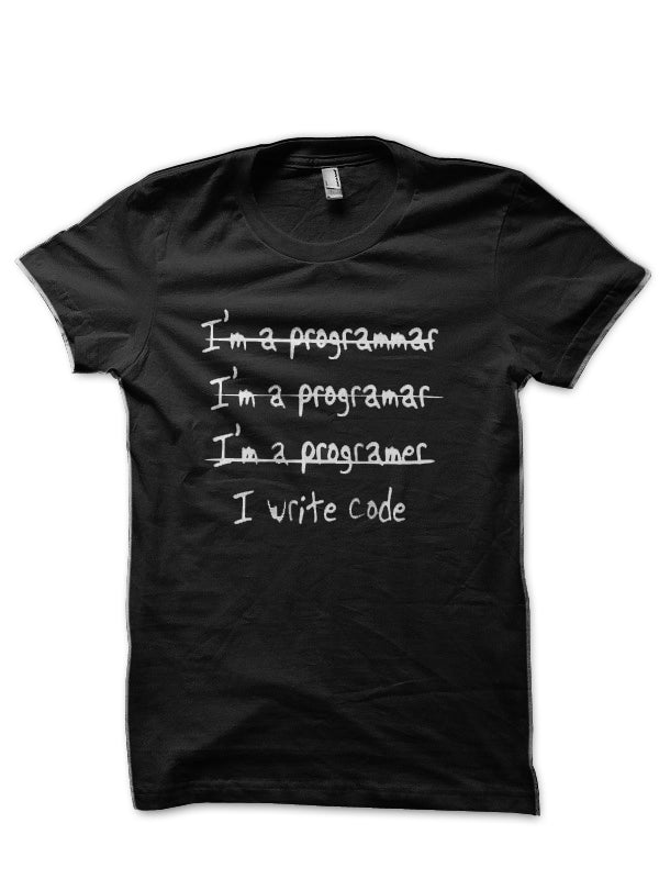 I Write Code Black T-Shirt Hoodie, Sweatshirt | PureTeeCo.com