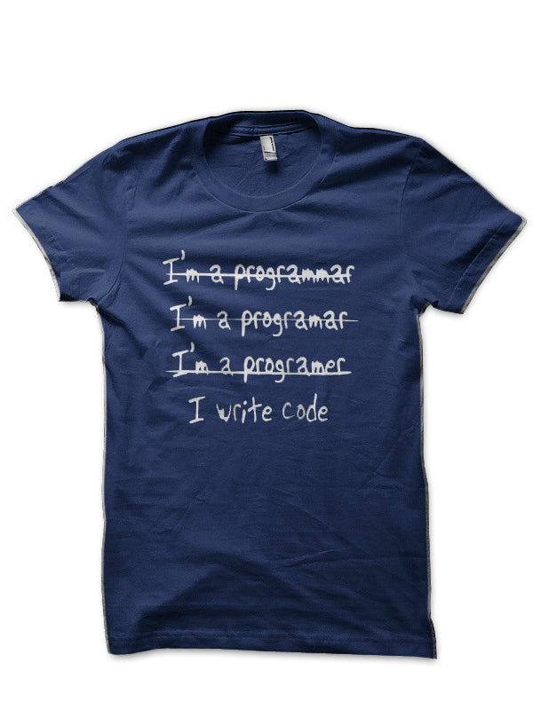 I Write Code Navy Blue T-Shirt Hoodie, Sweatshirt | PureTeeCo.com