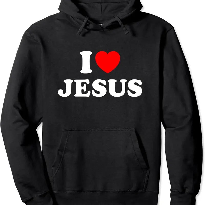 I love (Heart ) Jesus Pullover Hoodie | Unisex Hooded Sweatshirt T-Shirts | PureTeeCo.com