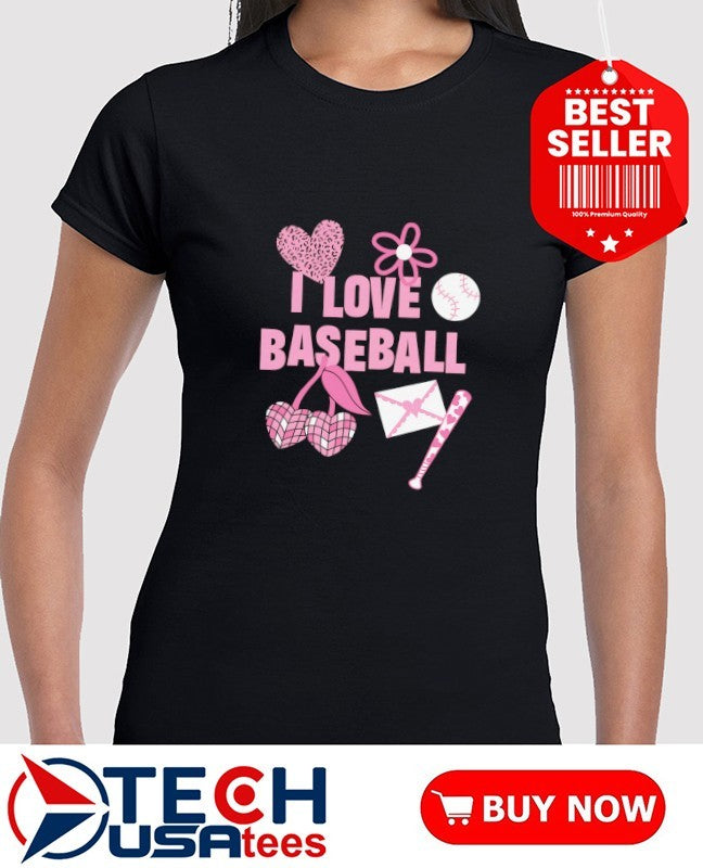 I love baseball stickers shirt