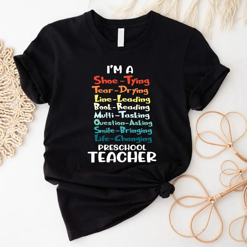 I'm Preschool Teacher Shirt, New Teacher Gift T-shirt, Matching Preschool Crew Tee, Back To School Shirt, Teacher...