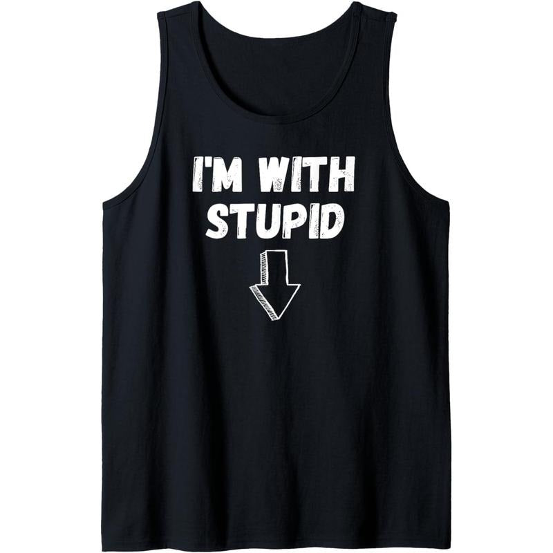 I'm With Stupid, Down Arrow, Funny Joke, Fun Costume Tee Tank Top MADE IN USA Hoodie, Sweatshirt | PureTeeCo.com
