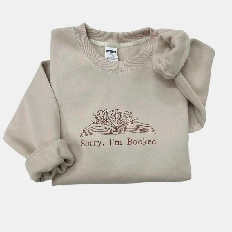 I'm booked Embroidered Sweatshirt, Bookish Shirt, Librarian Sweatshirt, Gift for Book Lovers Shirt, Book Lover...