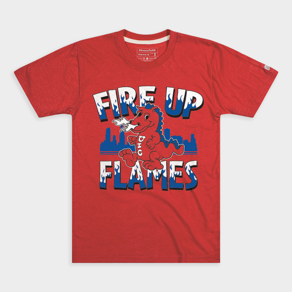 UIC Sparky D. Dragon "Fire Up Flames" Tee Hoodie, Sweatshirt | PureTeeCo.com (Image 1)