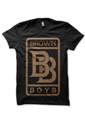 Brown Boys Black Tee Hoodie, Sweatshirt | PureTeeCo.com
